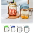 thumbnail image 1 of Fiudx Frascos Portátiles para Avena, Recipiente Hermético de Vidrio con Cuchara, Tapa Antigoteo, Asa Práctica, Multiusos para Yogur y Cereales, Ideal para El Hogar y Viajes, 283 G (10 Oz), Juego de 2, 1 of 7