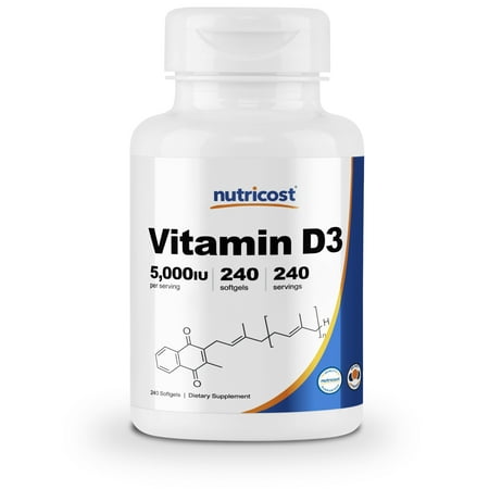 Nutricost Vitamin D3 5000 Iu 240 Softgels Non Gmo And