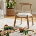 thumbnail image 2 of Guyou Solid Wooden Toddler Chair Ages 1-6, Boys Girls Kids Preschool Chair, Comfy Upholstered Kid Reading Chair, Sherpa Kids Desk Chair for Playroom Kindergarten Preschool Bedroom, White, 2 of 13