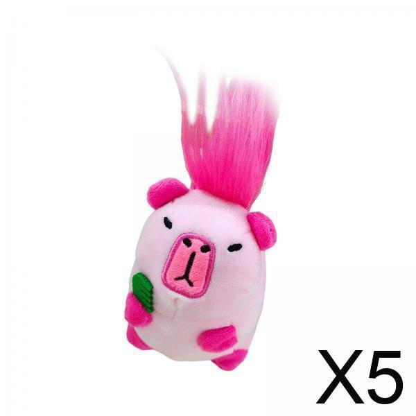 5xCapybara Llavero Adorno Creativo Mochila Muñeca Colgante Capybara Peluche Rosa