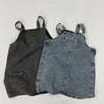 thumbnail image 3 of WOLLED Kids Toddler Girls Jeans Dress Skirt Baby Solid Colours Pocket Denim Funky Simple Denim Dress Adjustable Jeans Skirt for 1-9Y, 3 of 7