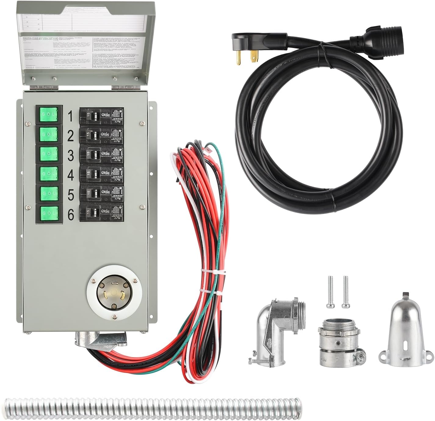 Nature's Generator Transfer Switch 6 Circuits 120V 30A Power Transfer Kit With Transfer Switch Flush Mount