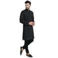 thumbnail image 3 of In-Sattva Men's Indian Banded Classic Collar Pure Cotton Long Kurta Tunic, 3 of 3