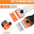thumbnail image 2 of Januofit 4 Pack Razor Blade Scraper, Premium Cleaning Scraper Tool with 50 PCS Metal & Plastic Razor Blades, Multi-Purpose Glass Scraper for Windows, Sticker, Decals, Cooktop, Paint Removal (Orange), 2 of 8