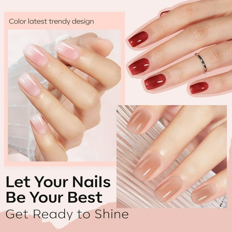 Jelly Gel Nail Polish Set, 6 Sheer Nude Colors photo 7
