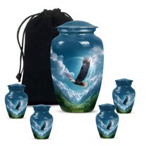 Yatskia Flying Eagle Urn for Ashes for Women, Large Burial Urns for Human Ashes Adult Man, Small Keepsake Urns for Adult Ash, (Classic 10 Inch and 3 Inch)
