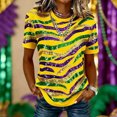 thumbnail image 2 of Tops de Cuello Redondo para las Mujeres de Moda Loose Fit Impresa Blusa de Manga Corta con Tela Suave, Casual Casual Camiseta para Uso Diario en Casa O Trabajo, 2 of 6