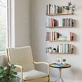 thumbnail image 5 of Wallniture Avila Rustic Floating Shelves for Kitchen Wall Mounted Utility Storage Rack Shelf with Brackets, Natural Burned, Set of 4, 5 of 14
