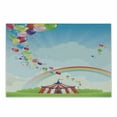 thumbnail image 1 of Circus Cutting Board, Circus Rainbow and Colorful Balloons Freedom Theme Traveling Cloudscape Festival, Decorative Tempered Glass Cutting and Serving Board, Small Size, Multicolor, by Ambesonne, 1 of 1
