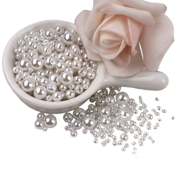 PatungKu 150Pcs Artificial Pearls 3MM-8MM Pearls Resin Beads for Art Craft Jewelry Making