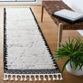 thumbnail image 3 of SAFAVIEH Marrakesh Corie Diamond Polyester Area Rug, Ivory/Anthracite, 9' x 12', 3 of 10