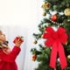 thumbnail image 2 of ColoMX 6pcs Navidad Bowknot Decoración del árbol de Navidad Hermoso adorno de franela Bowknot, 2 of 8