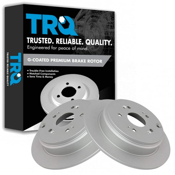 TRQ Rear Brake Rotors Set Solid Premium G-Coated Fits Select 2007-2018 Acura RDX 2005-2016 Honda CR-V