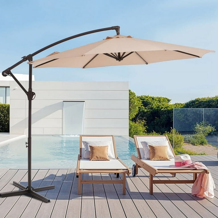 jet overhead patio umbrella Grand Napoli 10x13 FT Rectangular Offset Umbrella, Heavy Duty Al inch (10 Shadowspec Serenity 10' Square EASY