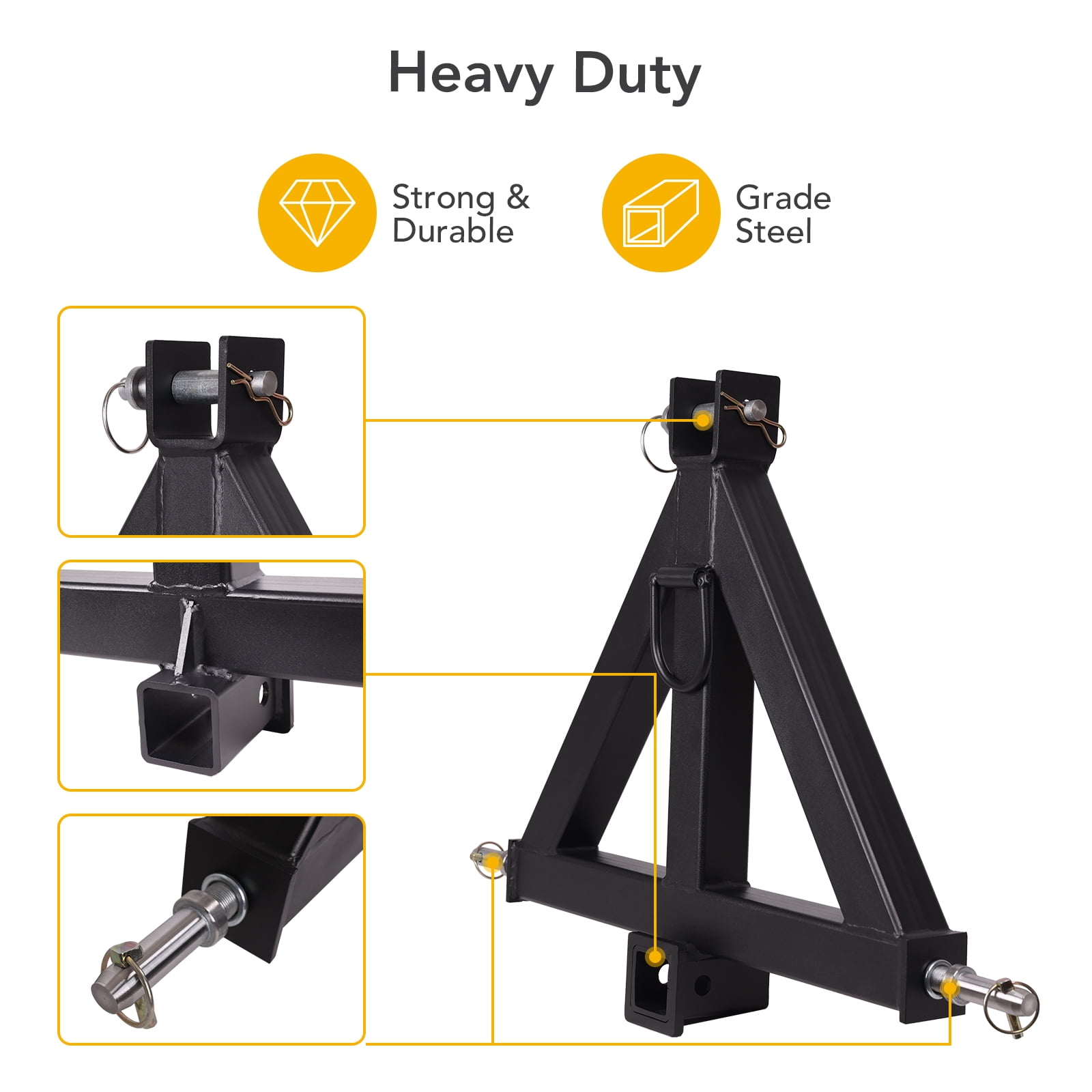 VEVOR 3 Point Trailer Hitch With 2 In Receiver 3pt Quick Hitch Attachment For Category 1 Tractor 3000lbs Capacity Tow Drawbar Adapter Compatible With Kubota Mahindra Ford Yanmar John Deere - Foto 4