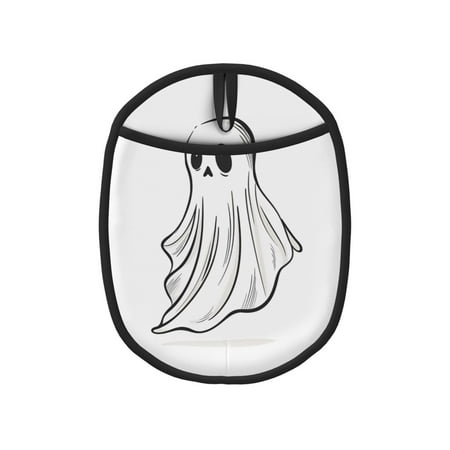 

Lukts Cute Ghost Simple Drawing Print Silicone Pot Mat Mitten With Hanging Loop Heat Resistant Oven Mitts Non-Slip Bbq Baking Smoking Potholders