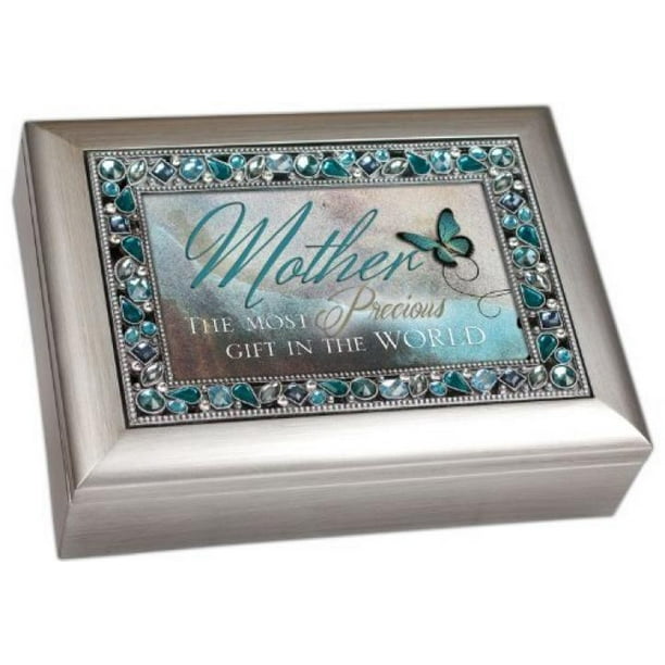 Cottage Garden Mother The Most Precious Gift In The World Brushed Silver Finish Decorative Jewel Lid Musical Music Jewelry Box Plays Wind Beneath My Wings Walmart Com Walmart Com