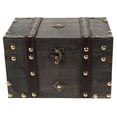 thumbnail image 1 of SHISUYAN Wooden Pirate Treasure Chest Multi-functional Wooden Storage Box Decorative, 1 of 9