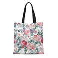 thumbnail image 1 of JSDART Sac Fourre-Tout en Toile Motif Floral Aquarelle Rouge Composition Florale sur Emballages Sacs d'Épicerie Réutilisables Romantiques, 1 of 1