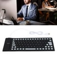 thumbnail image 3 of Silicone Keyboard, Fully Sealed Design, Silent Soft Comfortable, USB Wired Waterproof Dustproof Silent Keyboard for PC, Acid Proof, Easy to Carry, 3 of 7