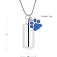 thumbnail image 2 of Dog/Cat Paw Pet Cremation Urn Necklace For Ashes Stainless Steel Cylinder Memorial Urn Jewelry Necklace Holder Keepsake Pendant, 2 of 6