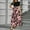 Pink, variant on Women's midi dress Fashionable colorblock floral print dress Short sleeve tie elegant dress High waist A-line dress