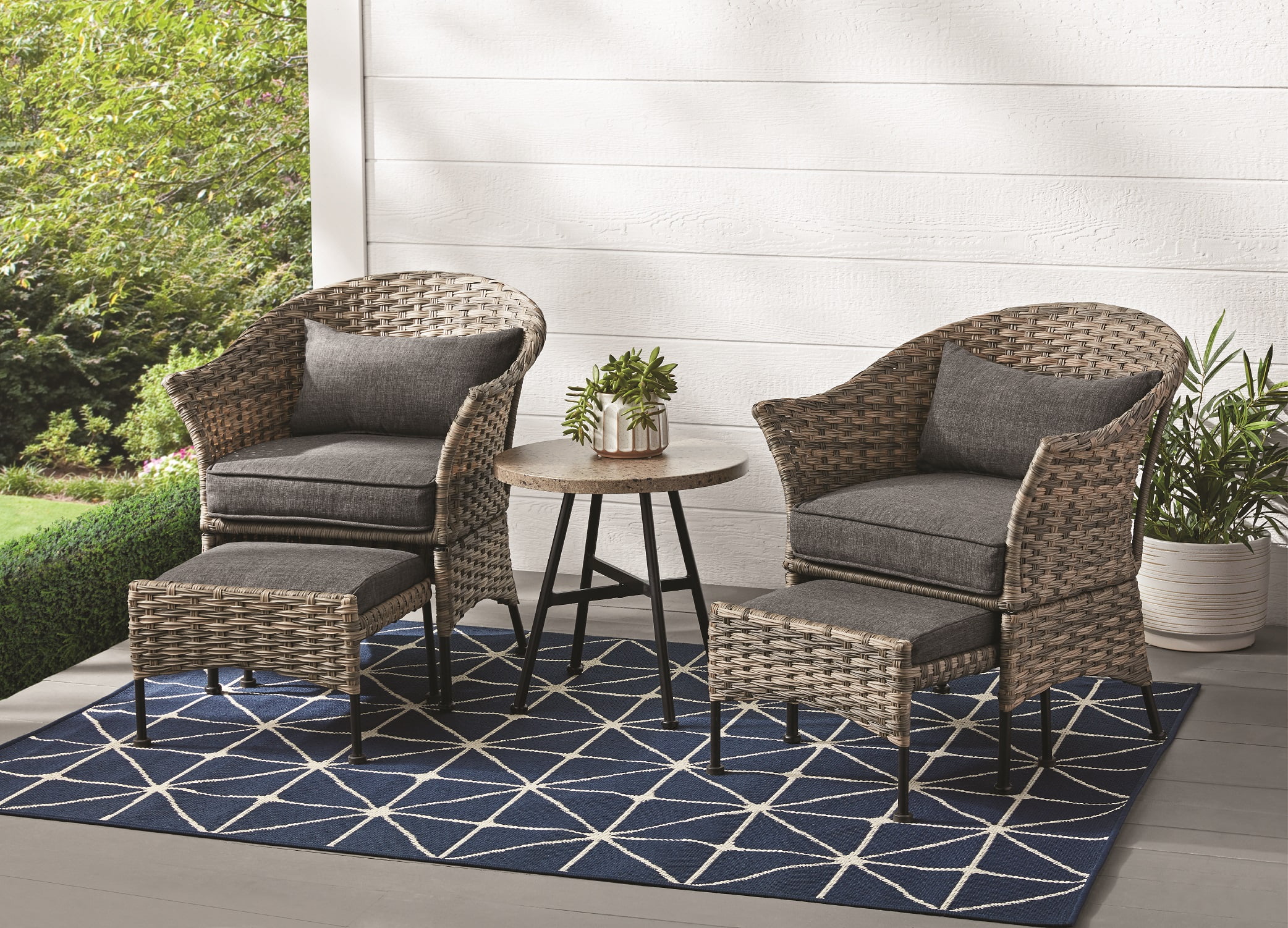 Mainstays Arlington Glen 5-Piece Outdoor Patio Furniture Set, Brown