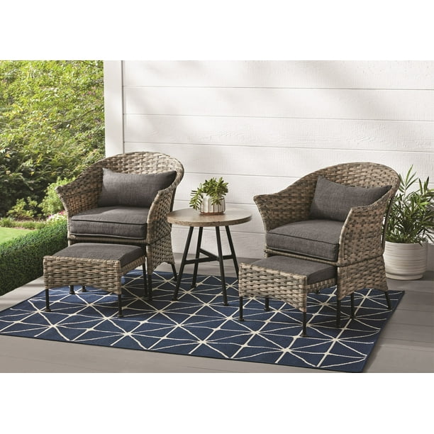 mainstays arlington glen 5-piece patio leisure set with cushions