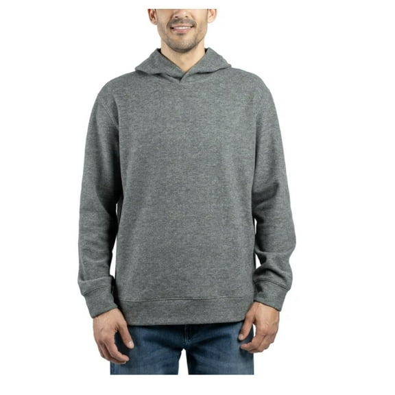 Jachs New York Men's Relaxed Fit Brushed Heathered Pullover Hoodie with Pockets (US, Alpha, Large, Regular, Regular, Gray)