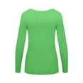 thumbnail image 2 of M&M SCRUBS Women's Long Sleeve Scoop-Neck T-Shirt Under Scrub (Lime Green, XXX-Large), 2 of 5