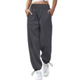 thumbnail image 2 of Pantalón de mujer de cintura alta, Pantalón de mujer Pantalón de mujer de pierna ancha de cintura alta Pantalón de mujer con cordón suelto Construcción robusta, 2 of 6