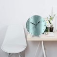 thumbnail image 3 of Reloj de pared minimalista en gris plateado metalizado azul agua - Relojes de pared silenciosos que no hacen tictac de 10 pulgadas - Estilo rústico retro campestre decorativo para sala de estar,, 3 of 7