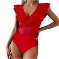 thumbnail image 3 of UPPADA Tankini Swimsuits for Women Two Piece Tummy Control Bathing Suits Blouson Modest Tankini Set Swim Tank Top with Boy Shorts Loose Two Piece Bathing Suits for Vacation on Clearance Red,M, 3 of 4