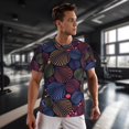 thumbnail image 3 of Wukai Colorful Shells Print Men's Short-Sleeved Mesh T-Shirt,Quick-Dry Short Sleeve Workout T-Shirt-4X-Large, 3 of 8