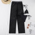 thumbnail image 4 of Conjunto de bikini para mujer Halter Traje de baño de 3 piezas Malla con pantalones para cubrir (Negro L) FLhrweasw Para estrenar, 4 of 7