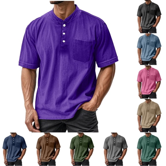 Men's Summer Casual T-Shirt Top Solid Color Round Neck Short Sleeve Tee Blouse Loose Fit Soft Breathable Cooling for Beach Vacation Gym Workout Streetwear Outfits | AESTIVO,Army Green L