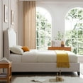 thumbnail image 3 of Hampton Linen Fabric Upholstered Full Platform Bed in Cream, 3 of 6