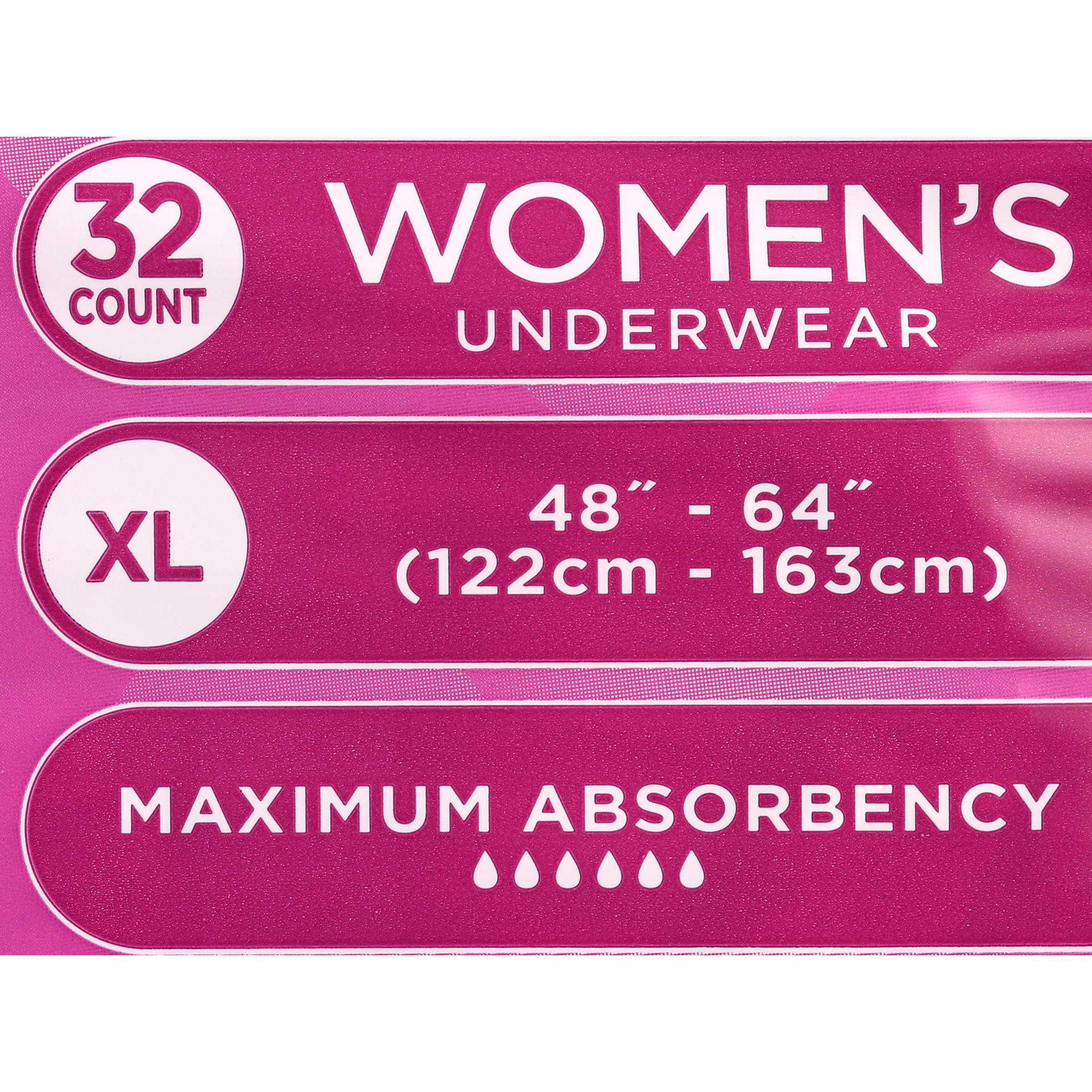 Assurance Incontinence Underwear for Women, Maximum, Size XL, 64 Count