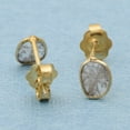 thumbnail image 2 of Mooneye 0.15 Ctw Natural Diamond Polki 925 Sterling Silver Gold Plated Women Gifts Studs Earrings, 2 of 6