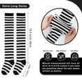 thumbnail image 4 of Wowstyle Black and White Striped Thigh High Socks for Women Extra Long Over the Knee Stockings 3 Pairs Cotton Blend Non Slip Boot Socks Leg Warmers for Halloween Anime Cosplay Schoolgirl Witch Costum, 4 of 8