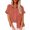 RD2 Shirts, variant on CAIVO Fashion Women's Solid Color Linen Casual Loose Short Sleeve Button Shirt Holiday Summer Blouse Back To School Tops