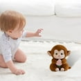 thumbnail image 6 of ​9in Peach-Holding Monkey Plush - Pink Velour Cotton Stuffed Animal with Handheld Fruit Accessory, Nursery Decor & Gift​​ Brown, 6 of 6