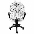thumbnail image 3 of Floral Office Chair Slipcover, Contemporary Design of Branches Flowers with Heart Shaped Blossoms, Protective Stretch Decorative Fabric Cover, Standard Size, Charcoal Grey and White, by Ambesonne, 3 of 5