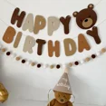 thumbnail image 2 of Nueva bandera para tirar con letras de cumpleaños de oso pardo, pancarta para fiesta de primer cumpleaños de bebé y luna llena para niños, 2 of 5