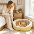 thumbnail image 5 of CSStudio Round Plaid Pet Bed, All Season Soft Cushioned Cat Dog Bed, Anti- Washable Raised Rim Pet Sleeping Nest for Small Medium Cats & Dogs Indoor Use, 5 of 9