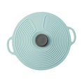 thumbnail image 4 of Tapa de silicona resistente al calor con ventosa y asa, tapa de silicona autosellante para ollas. Azul 20cm, 4 of 9