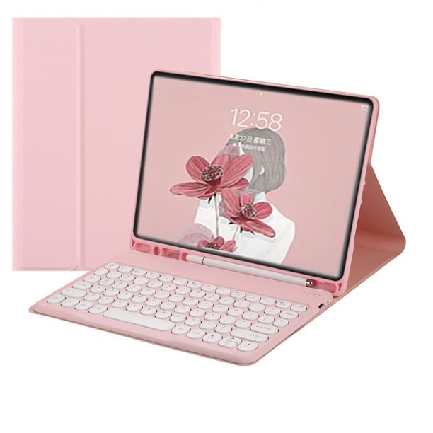 Samsung Galaxy Tab S7 FE S8 Plus S7 + Tapa Redonda Funda De Teclado Magnético Inalámbrico Bluetooth S6 Lite A8 10.5 A7 10.4 Cuero Con Ranura Para Bolígrafo
