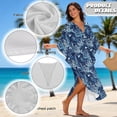 thumbnail image 6 of Xoenoiee Coral Fish Print Womens Caftan Kaftan Dress Short Sleeve Swimsuit Cover up V-Neck Loungewear Mumu Dresses Casual Maxi Beach Dress for Hawaii Tropical Resort, 6 of 7