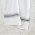 thumbnail image 6 of Aston & Arden Turkish Cotton Hand Towels (4-Pack, Thick 600 GSM, 18x32 in., Ultra Soft and Plush, White with Charcoal Grey Ombre Striped Border, 6 of 8
