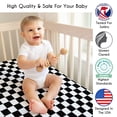 thumbnail image 3 of Sweet Jojo Designs Black and White Gingham Checkered Plaid Boy, Girl, Unisex/Gender Neutral Mini Fitted Crib Sheet, 3 of 6